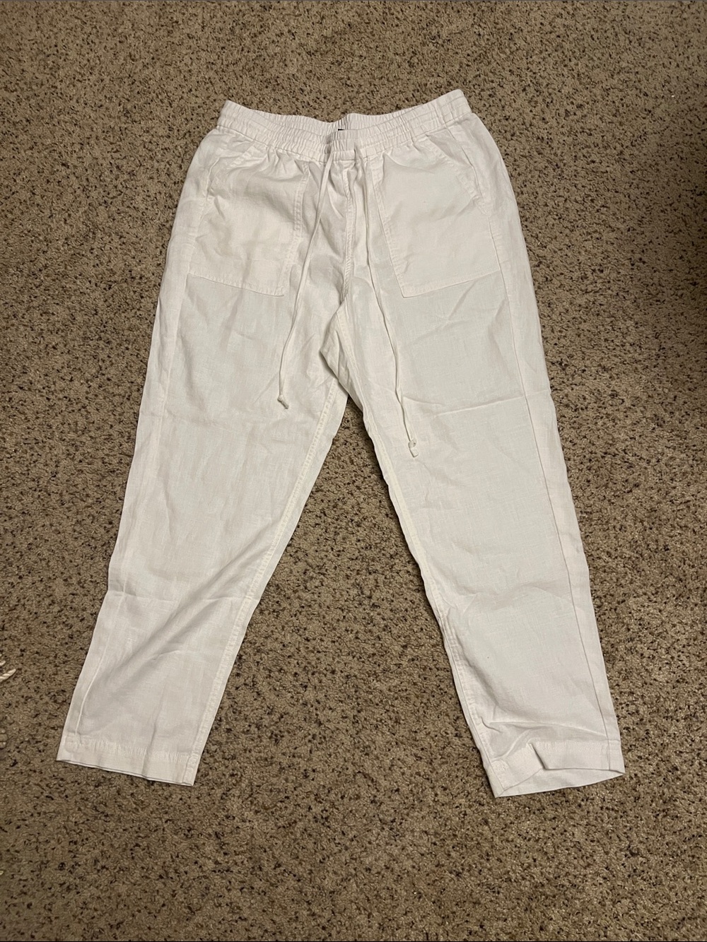 J. crew Women’s White Drawstring Linen Pants - Size M - NWT